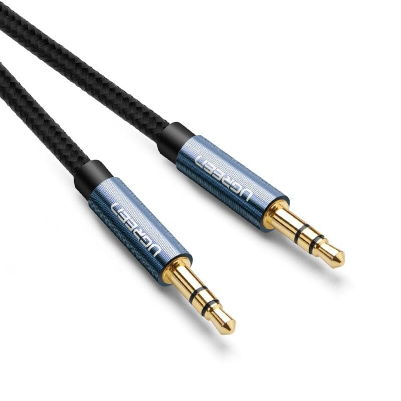 3.5mm Male to Male Stereo Audio Cable Enhance your audio options with this versatile Ugreen 3.5mm male-to-male stereo audio cable. From iPhones to iPads, the cable quickly connects your smartphone, MP3 player, tablet, or other portable audio device with a 3.5mm audio jack (e.g. headphone jack) to the AUX-in port of your car stereo, portable speaker, or other compatible audio-output device. Let the Fun Begin Playlists, podcasts, and compelling audio books help make any road trip more memorable. Listen to content from your portable device over your car's stereo system using the Ugreen 3.5mm stereo audio cable. The handy cable also makes dinner parties and backyard barbecues even better with music from your MP3 player or other portable device played over your home entertainment system or portable speakers. The cable transmits audio in stereo format for a sublime surround-sound experience. High-Quality Design With a 10000+ bend lifespan several times longer than original audio cables, premium metal housing and durable, flexible cotton yarn internally, high quality TPE material and nylon braid externally, this cable really is made to last. Convenient Compatibility To use, simply plug each end of the cable into the respective port on a compatible device, and it's ready to go. The audio cable works with any device equipped with a standard 3.5mm audio jack or AUX-in port. Your portable device can even be charged while in use, though a separate cable would be required.