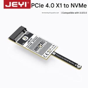 JEYI Dragonfly X1 PCIe x1 to NVMe M.2 SSD Adapter Card, Low Profile Design (Won't Block GPU), Supports M.2 2280, Dragonfly X4 Series